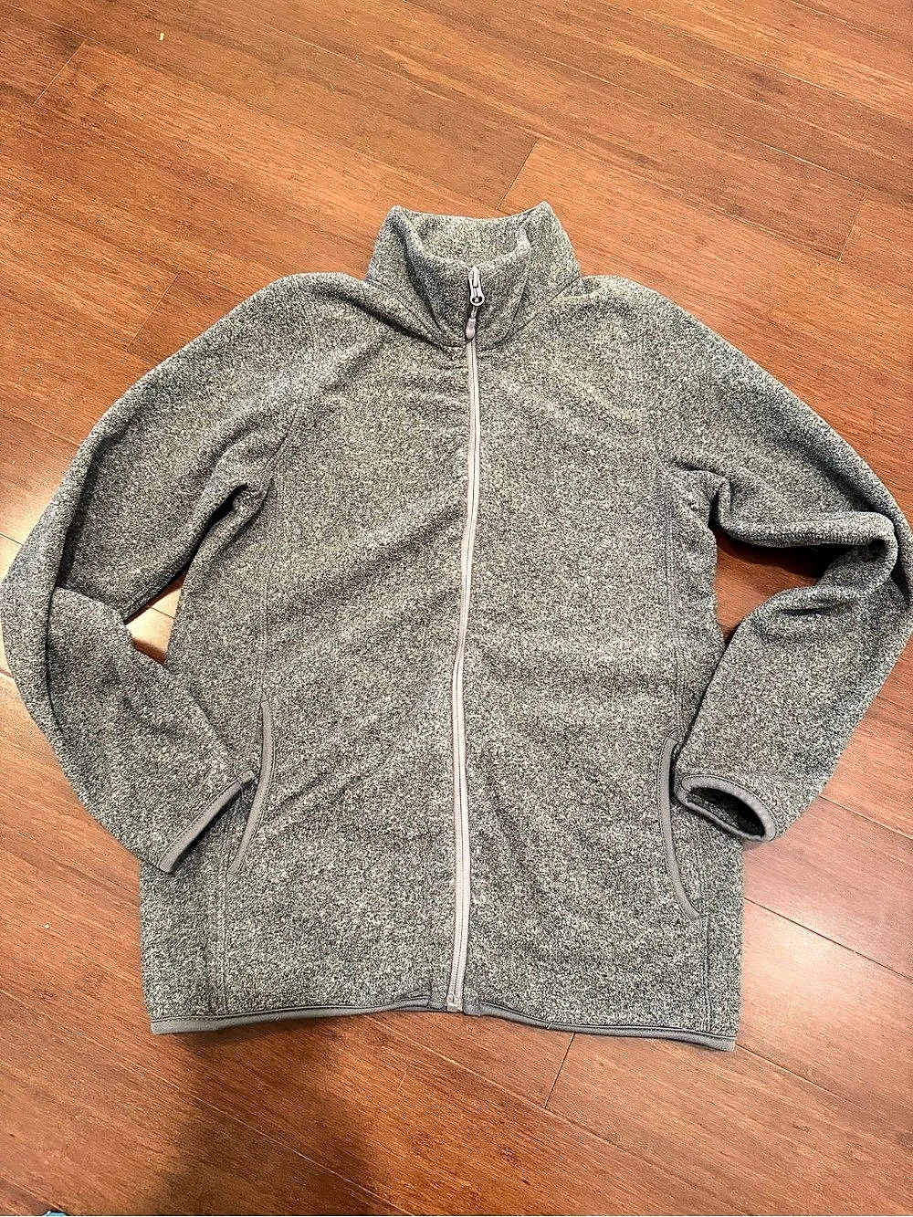 London Fog Gray Full-Zip Fleece Jacket